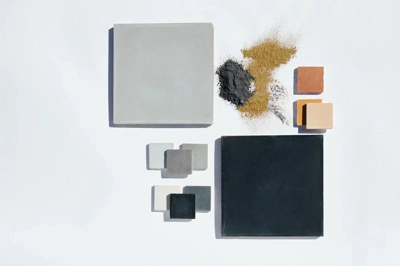 Carreaux de ciment Blanc, Gris & Noir