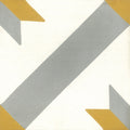 Piastrella Quadra Diagonal Star Grey &amp; Yellow