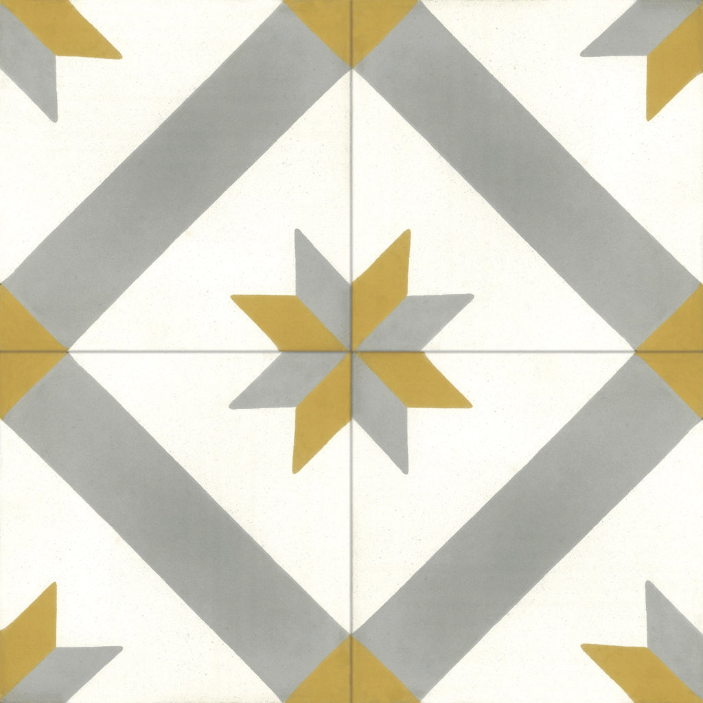 Carreau Diagonale Star Quadra Gris & Jaune