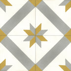 Carreau Diagonale Star Quadra Gris & Jaune