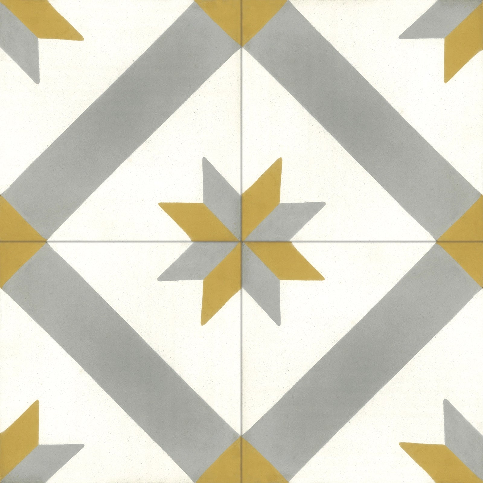Carreau Diagonale Star Quadra Gris & Jaune
