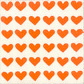 Carreau Petit Coeur Blanc / Orange