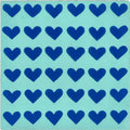 Carreau Petit Coeur Turquoise / Bleu Electric