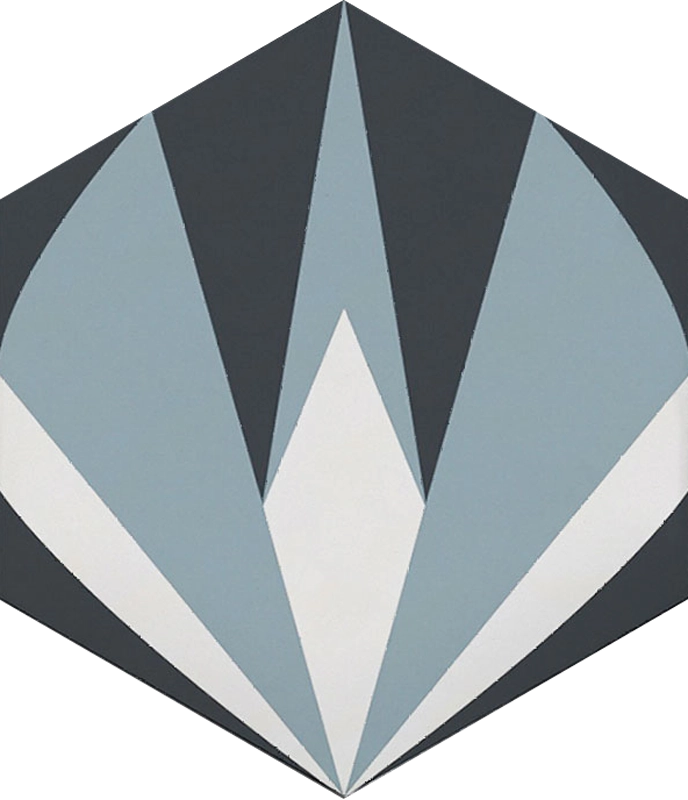 Carreau Hex Kaleidoscope Caviar