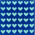 Carreau Petit Coeur Bleu Eletric  / Turquoise