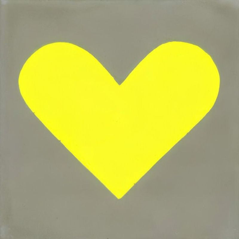 Carreau Coeur Argenté Jaune