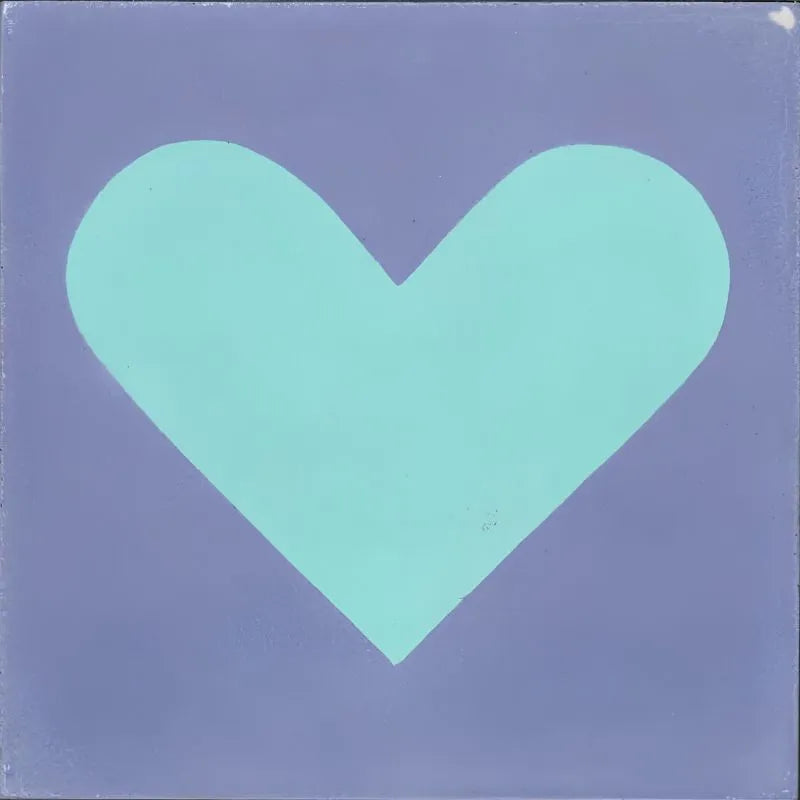 Carreau Coeur Violet / Turquoise