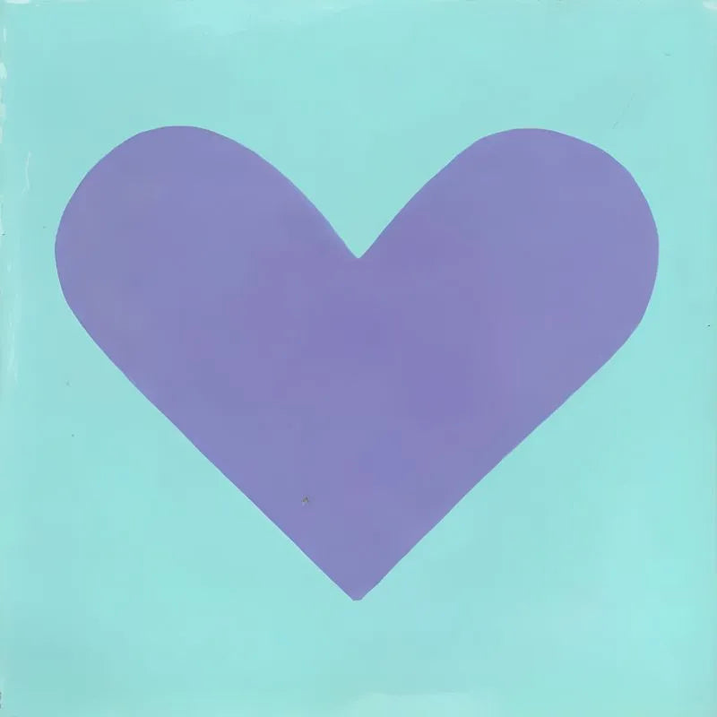 Carreau Coeur Turquoise  / Violet