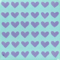 Carreau Petit Coeur Turquoise / Violet