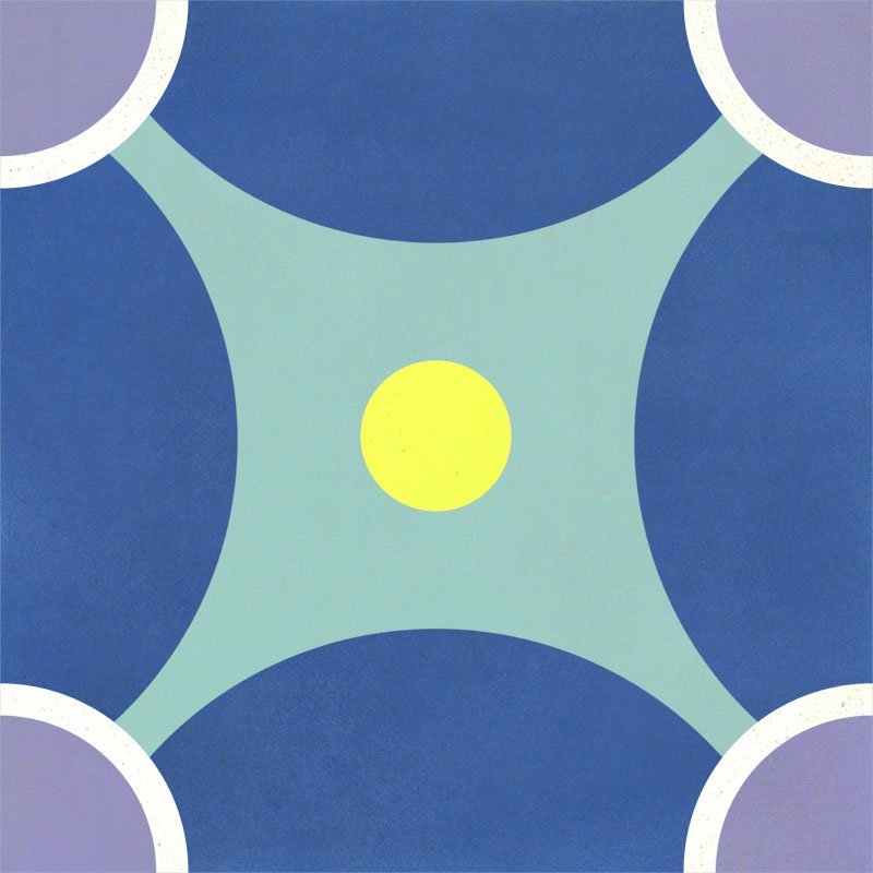 Carreau de Ciment Galaxie Bleu Electric & Glycine