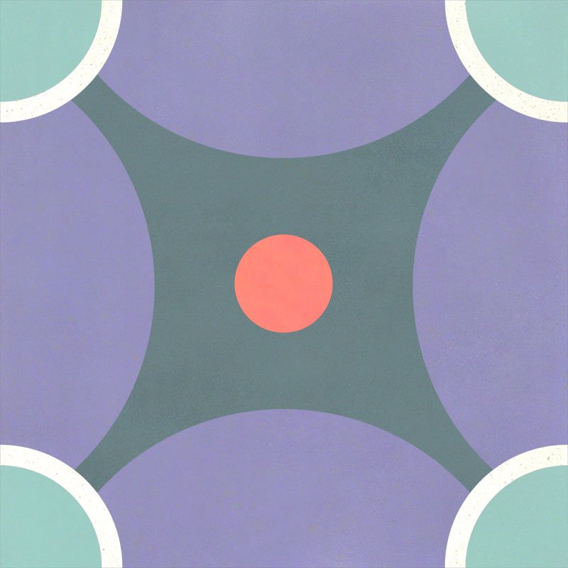 Carreau de Ciment Galaxie Glycine & Bleu Calanques