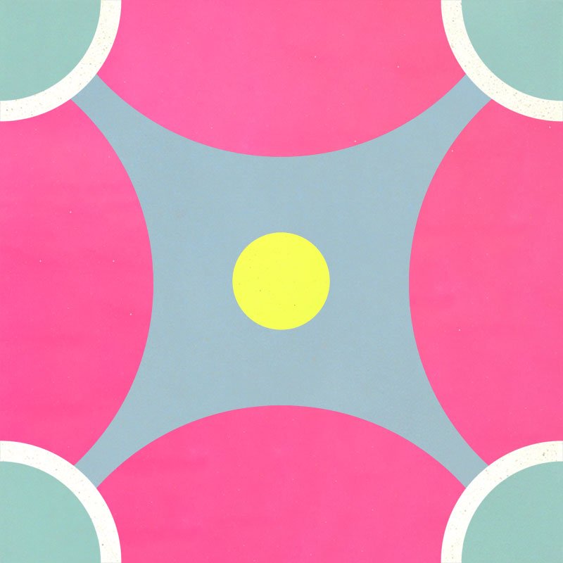 Carreau de Ciment Galaxie Rose Néon & Bleu Calanques