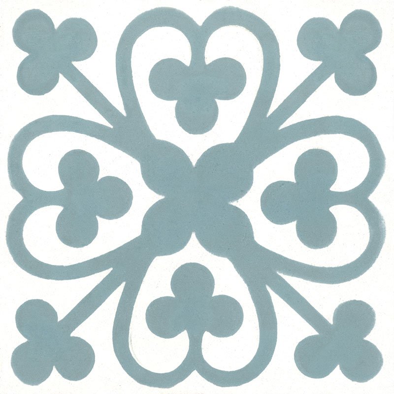 Carreau de Ciment Girofle Blanc & Bleu Mistral - Carocim