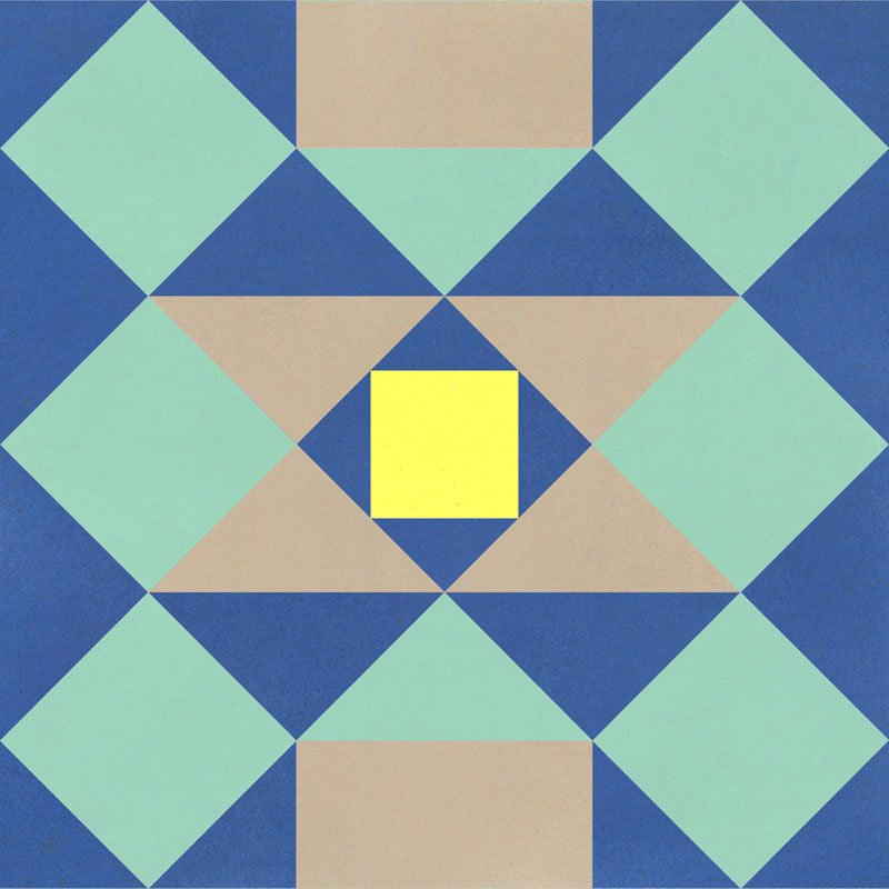 Carreau de Ciment Granit Bleu Electric & Bleu Source