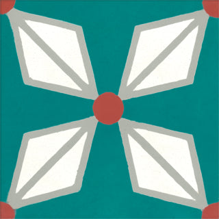 Carreau de Ciment Hélium Vert Canard - Carocim