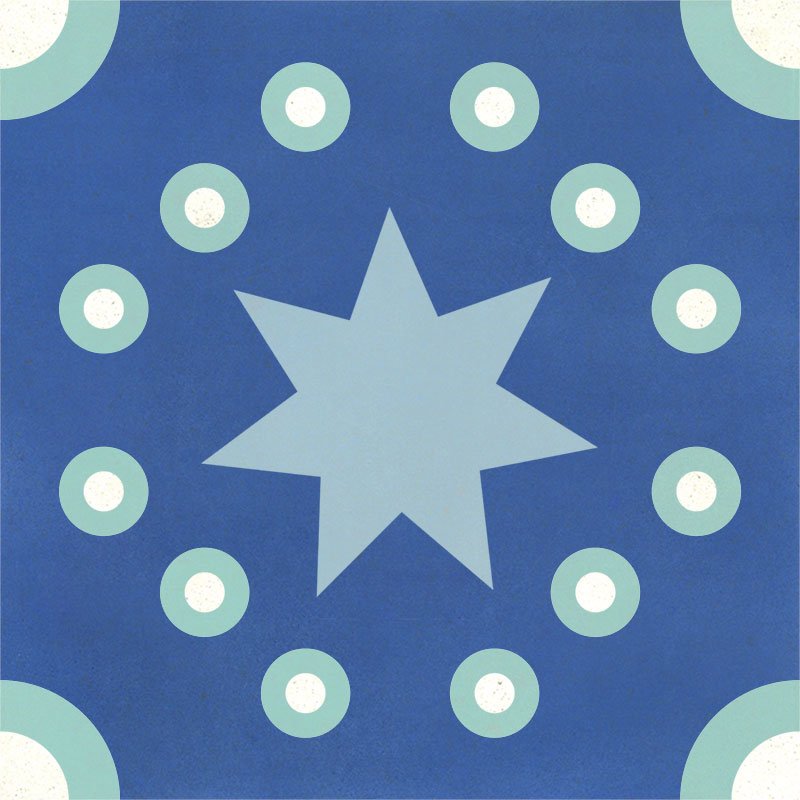 Carreau de Ciment Kermesse Bleu