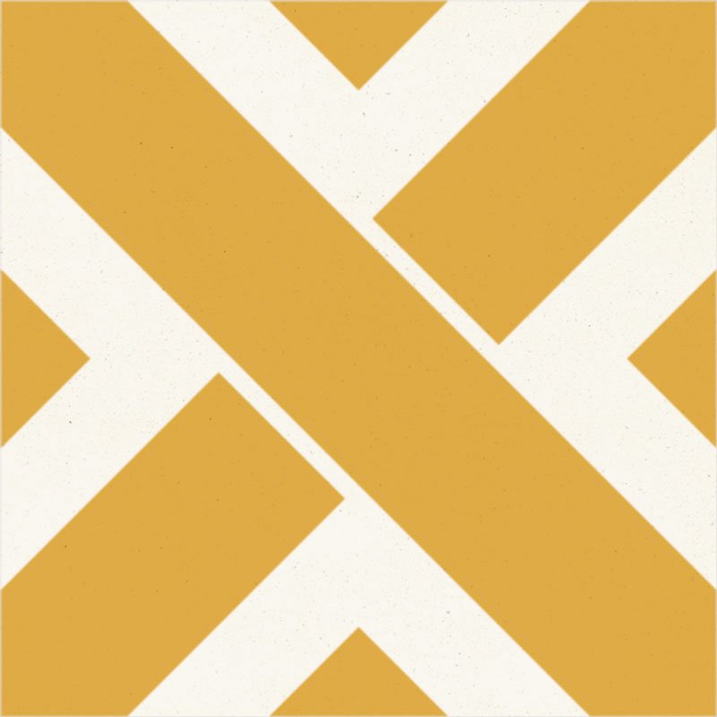 Carreau de Ciment Kros Jaune & Blanc - Carocim
