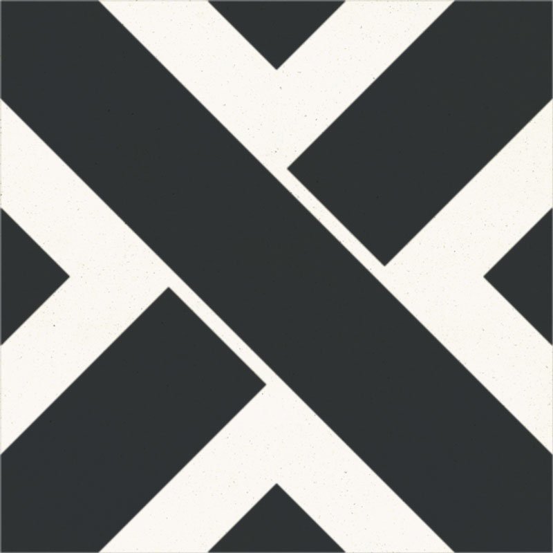 Carreau de Ciment Kros Noir & Blanc - Carocim