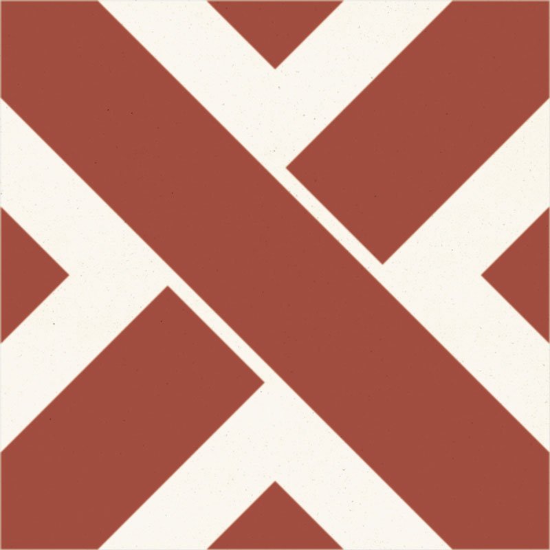 Carreau de Ciment Kros Rouge & Blanc - Carocim