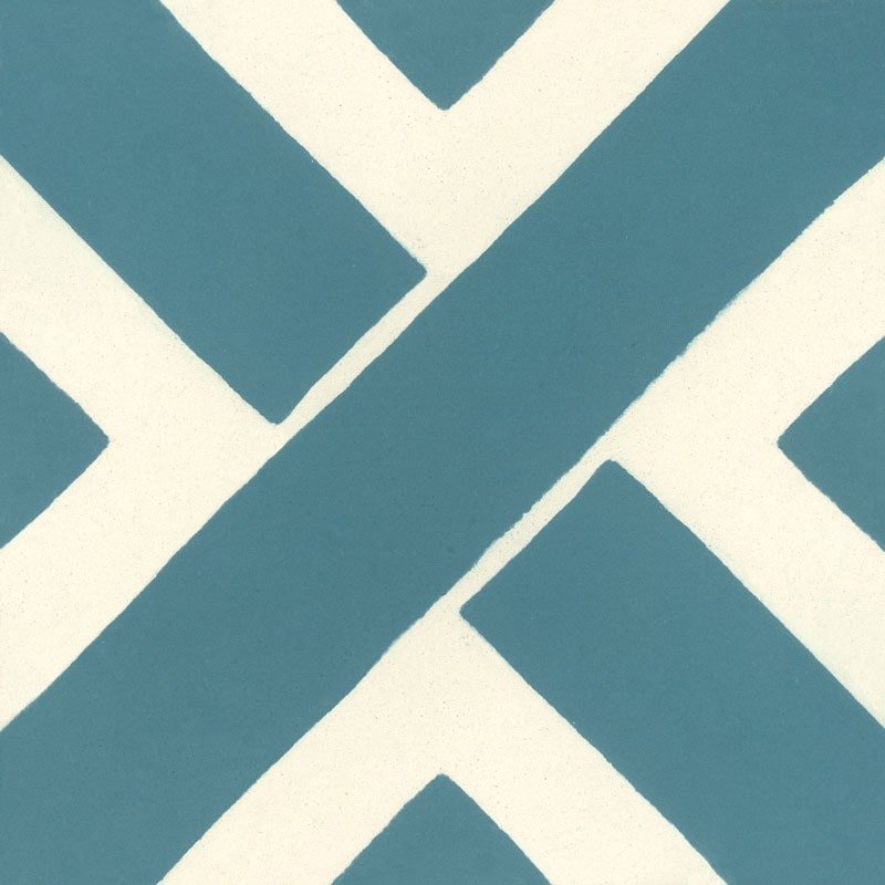 Carreau de Ciment Kros Vanille & Bleu Mistral - Carocim