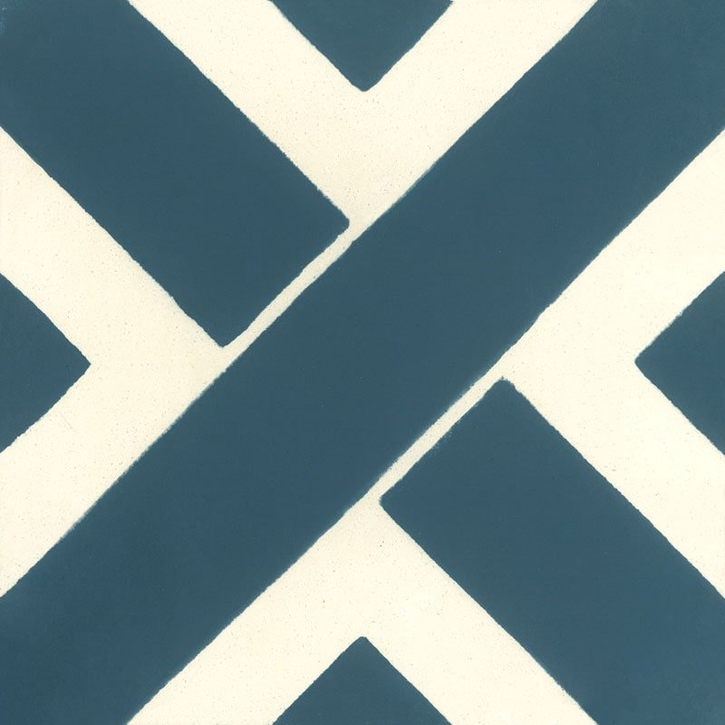 Carreau de Ciment Kros Vanille & Bleu Nuit - Carocim