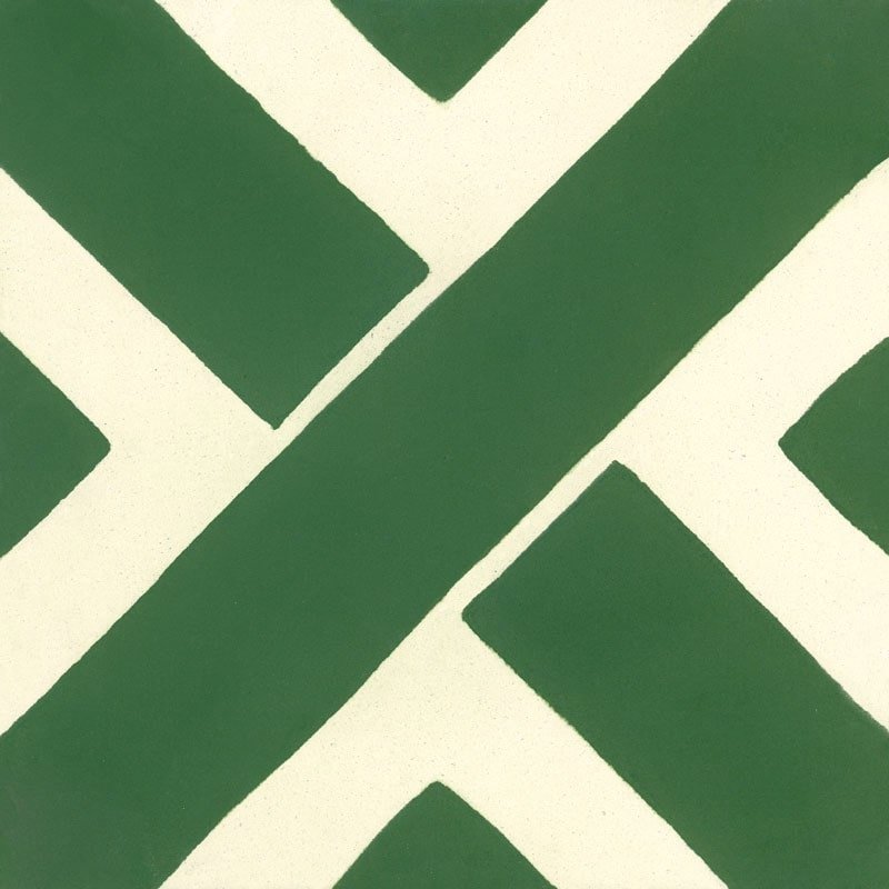 Carreau de Ciment Kros Vanille & Vert Chlorophylle - Carocim