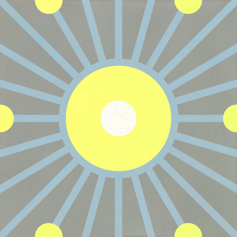 Carreau de Ciment Météore Jaune Néon