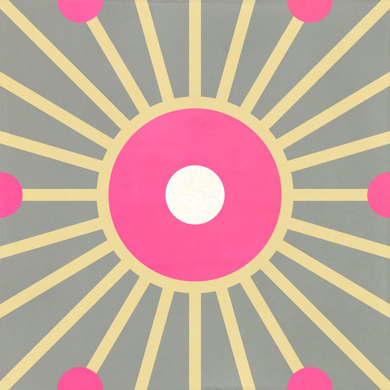 Carreau de Ciment Météore Rose Néon