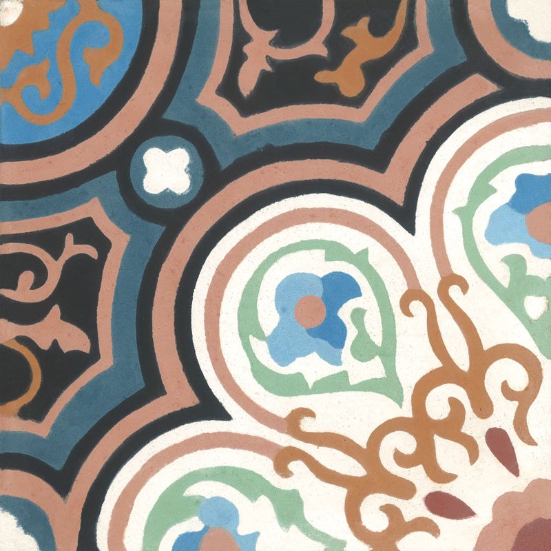 Carreau Milly Flore Bleu