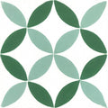 Carreau de Ciment Trame Circulaire Duo Vert - Carocim