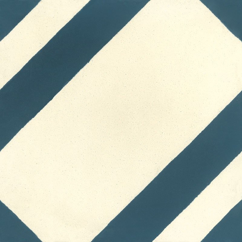 Carreau de Ciment Zag Vanille & Bleu Nuit - Carocim