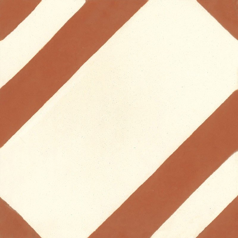 Carreau de Ciment Zag Vanille & Rouge Sainte-Victoire - Carocim