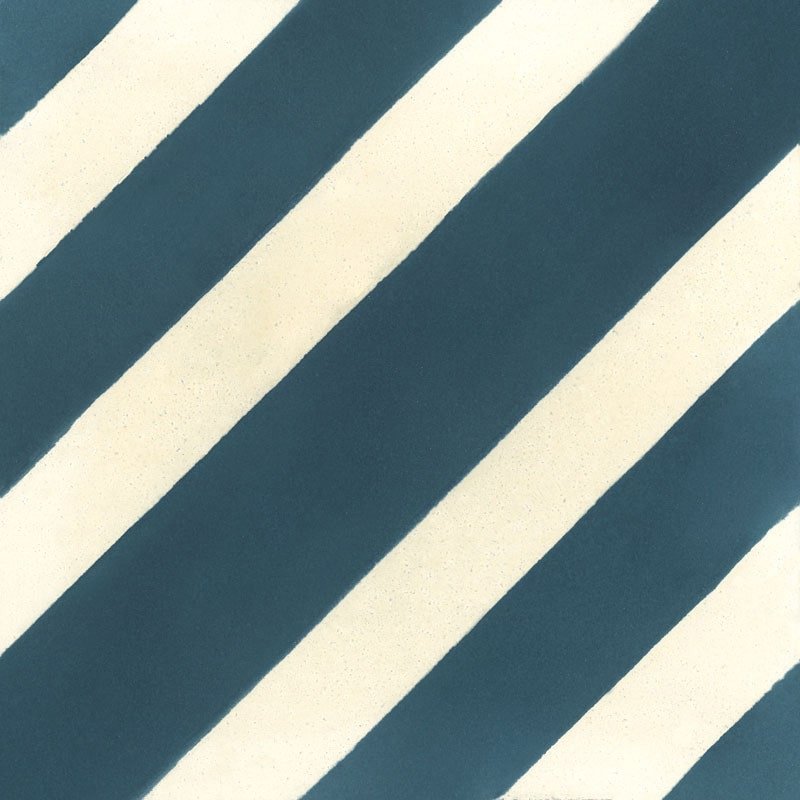 Carreau de Ciment Zig Vanille & Bleu Nuit - Carocim